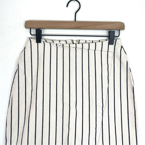 Madewell Stripe Wrap Mini Skirt Size 2 - Picture 6 of 12